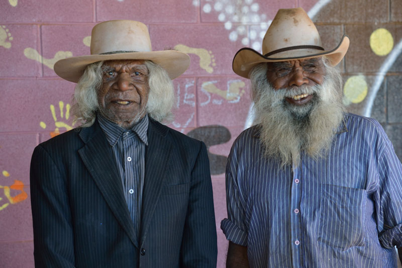 Warlpiri Youth Development Aboriginal Corporation elders and staff Cecil “Crocodile” Johnson and Jangala Rice. Image, Wayne Quilliam